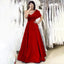 Red A-line One Shoulder Cheap Long Bridesmaid Dresses Online,WG1028