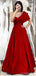 Red A-line One Shoulder Cheap Long Bridesmaid Dresses Online,WG1028