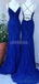 Royal Blue Lace Mermaid Long Evening Prom Dresses, Evening Party Prom Dresses, 12276