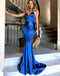 Royal Blue Sexy Backless Mermaid Long Evening Prom Dresses, Popular Cheap Long Party Prom Dresses, 17272