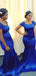 Royal Blue Simple Mermaid Sleeveless Long Bridesmaid Dresses Gown Online,WG955