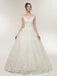 Scoop Cap Sleeves Lace A-line Cheap Wedding Dresses Online, Unique Bridal Dresses, WD570