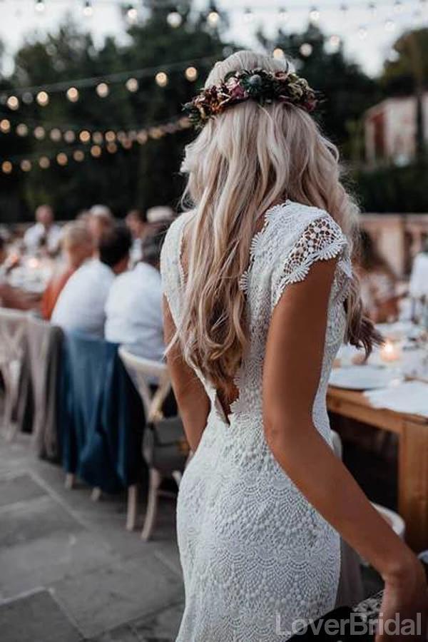Sexy Backless Mermaid Cheap Wedding Dresses Online, Cheap Unique Bridal Dresses, WD594