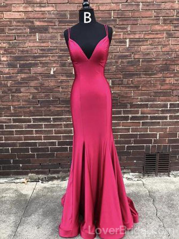 Sexy Backless Mermaid Long Evening Prom Dresses, Cheap Custom Party Prom Dresses, 18605