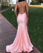 Sexy Backless Mermaid Long Evening Prom Dresses, Cheap Custom Party Prom Dresses, 18605