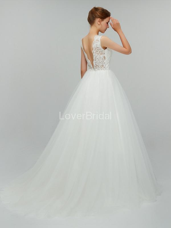 Sexy Backless Simple V-Neck Cheap Wedding Dresses Online, Cheap Bridal Dresses, WD552
