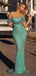 Sexy Mermaid Green Off Shoulder Maxi Long Prom Dresses,Evening Dresses,13025