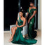 Sexy Mermaid Green Side Slit Cheap Maxi Long Bridesmaid Dresses,WG1499