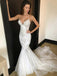 Sexy Mermaid V-neck Spaghetti Straps Handmade Lace Wedding Dresses,WD739