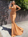 Sexy Mermaid Yellow Spaghetti Straps Maxi Long Prom Dresses,Evening Dresses,12919