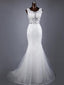 Sexy Open Back See Through Lace Mermaid Wedding Bridal Dresses, Custom Made Wedding Dresses, Affordable Wedding Bridal Gowns, WD250