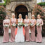Sexy Pink Mermaid Spaghetti Straps Cheap Long Bridesmaid Dresses Online,WG1059