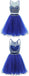 Sexy Two Pieces Royal Blue Beaded Tulle Homecoming Prom Dresses, Affordable Short Party Prom Sweet 16 Dresses, Perfect Homecoming Cocktail Dresses, CM352