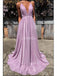 Simple Lilac Spaghetti Straps Cheap Long Evening Prom Dresses, Evening Party Prom Dresses, 12225