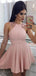 Simple Pink Sleeveless Short Homecoming Dresses Online, Cheap Short Prom Dresses, CM860