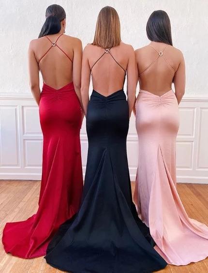Simple Sexy Mermaid  Backless Cheap Long Evening Prom Dresses, Evening Party Prom Dresses, 12189