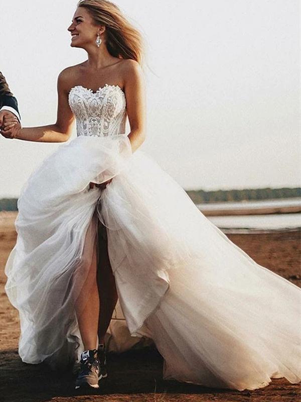 Simple Sweetheart A-line Cheap Wedding Dresses Online, Cheap Wedding Gown, WD673