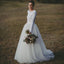 Simple White Long Sleeves Cheap Custom Make Long Wedding Dresses, WG603