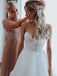 Spaghetti Straps A-line Backless Cheap Wedding Dresses Online, Cheap Unique Bridal Dresses, WD606