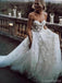 Spaghetti Straps Low Back See Through Lace A-line Wedding Dresses Online, Cheap Unique Bridal Dresses, WD593