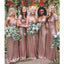 Sparkly Mismatched Sequin Long Bridesmaid Dresses, Cheap Rose Gold Custom Long Bridesmaid Dresses, Affordable Bridesmaid Gowns, BD102