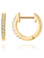 Sterling Silver/Gold Deluxe Row of Diamonds Earrings