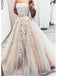 Strapless Grey Champagne Cheap Long Evening Prom Dresses, Evening Party Prom Dresses, 18633