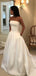 Strapless Simple A-line Satin Wedding Dresses Online, Cheap Bridal Dresses, WD513