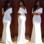 Stylish Sexy Mermaid White Off the Shoulder Long Bridesmaid Dresses Gown Online, WG866