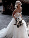 Sweetheart Cute Flower See Through Cheap Wedding Dresses Online, Cheap Wedding Gown, WD669