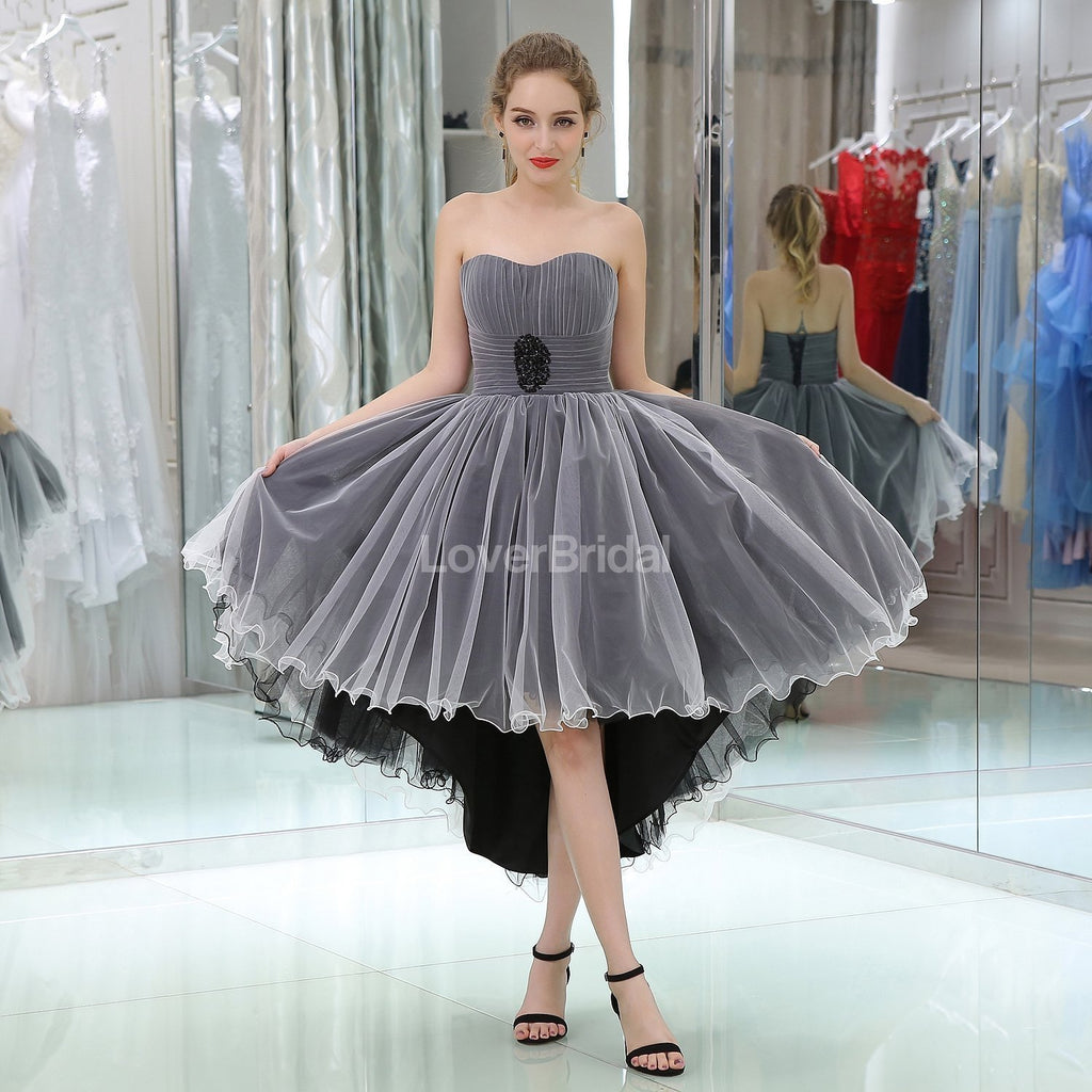 Sweetheart Grey High Low Cheap Homecoming Dresses Online, Cheap Short Prom Dresses, CM810