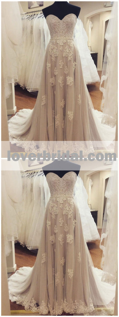 Sweetheart Lace A-line Cheap Wedding Dresses Online, WD346