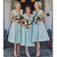 Tiffany Blue V neck Short Bridesmaid Dresses Online, Cheap Bridesmaids Dresses, WG735