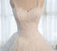 Two Straps Back See Through Lace Beaded Sweetheart Neckline A line Long Tail Wedding Bridal Dresses, Custom Made Wedding Dresses, Affordable Wedding Bridal Gowns, WD267