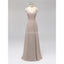 V Neck Back Bow Backless Chiffon Long Cheap Bridesmaid Dresses Online, WG594
