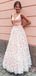 V Neck Flower Skirt Lace Wedding Dresses, Cheap Wedding Gown, WD675