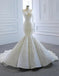 V Neck Lace Mermaid Wedding Dresses, Cheap Wedding Gown, WD716