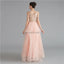V Neck Peach A-line Gold Bodice Evening Prom Dresses, Evening Party Prom Dresses, 12120