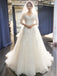 V Neckline Tulle Lace A line Wedding Dresses, Custom Made Long Wedding Gown, Cheap Wedding Gowns, WD203