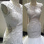 White Mermaid Open Back Lace Up Charming Beaded Long Wedding Bridal Dresses, WG625